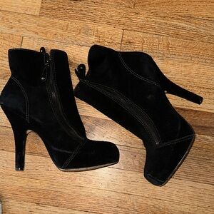 L.A.M.B. Black Heeled Boots